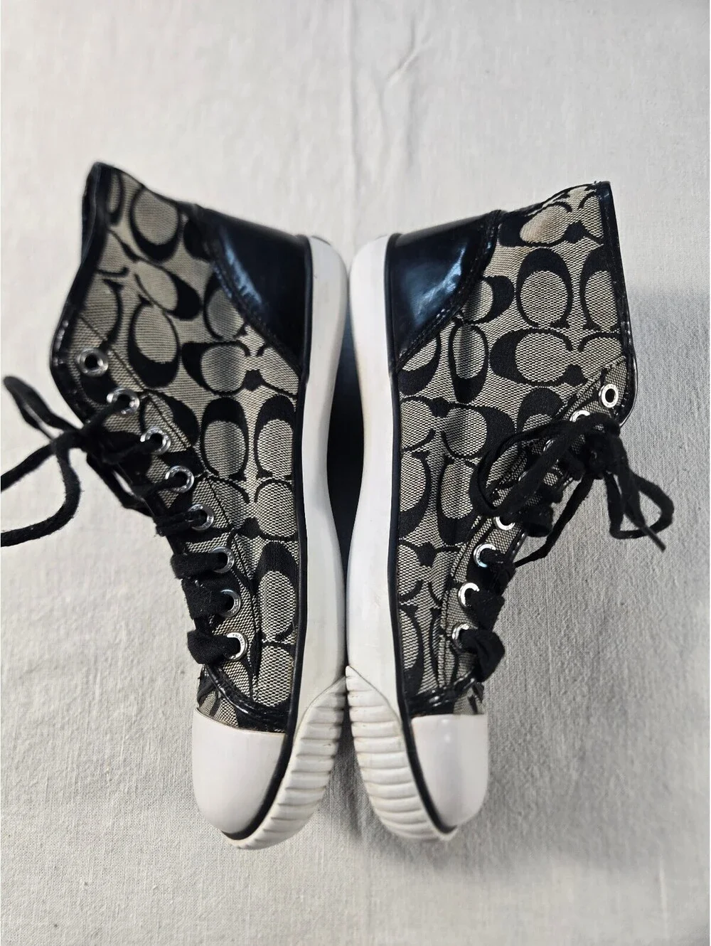Coach Brendi Signature Canvas High Top Sneakers Black B7